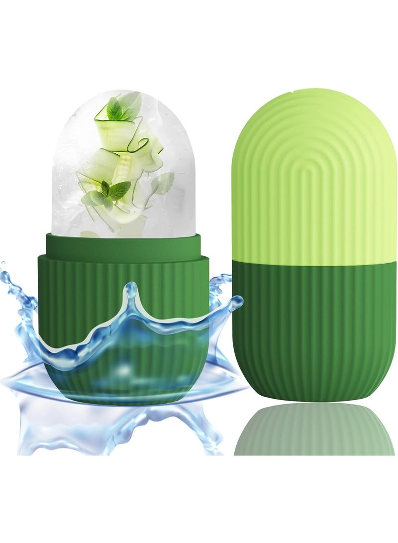 Ice Face Roller, Reusable Silicone Mold Face Massage Eye Facial Beauty Skin Care Tools Apply Ice for Shrink Pores Anti Wrinkle Reduce Puffiness Improve Skin Elasticity, Striped, - Image 1